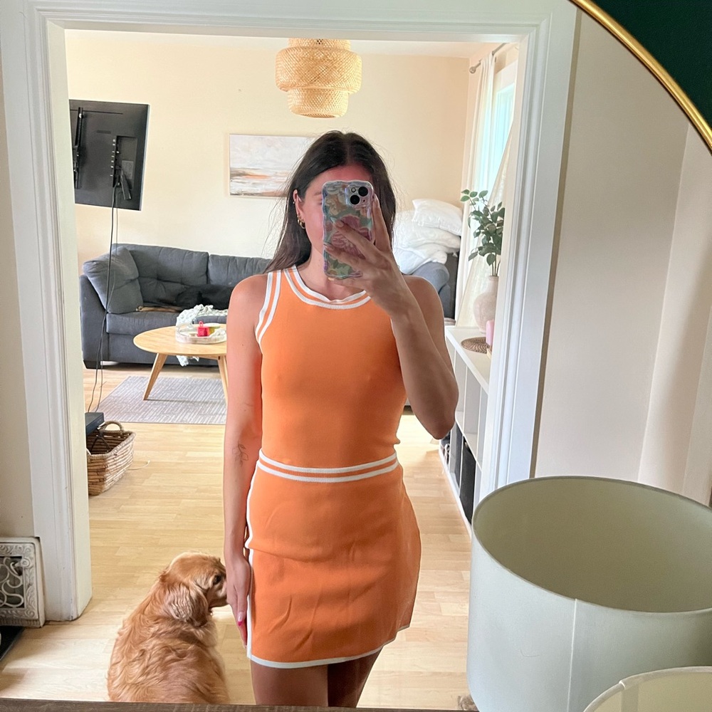House of Harlow Vibrant Orange SET with White Accents